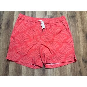 Berlook Swim Shorts Mens XL Coral Red New With Tags Fan Pattern Recycled